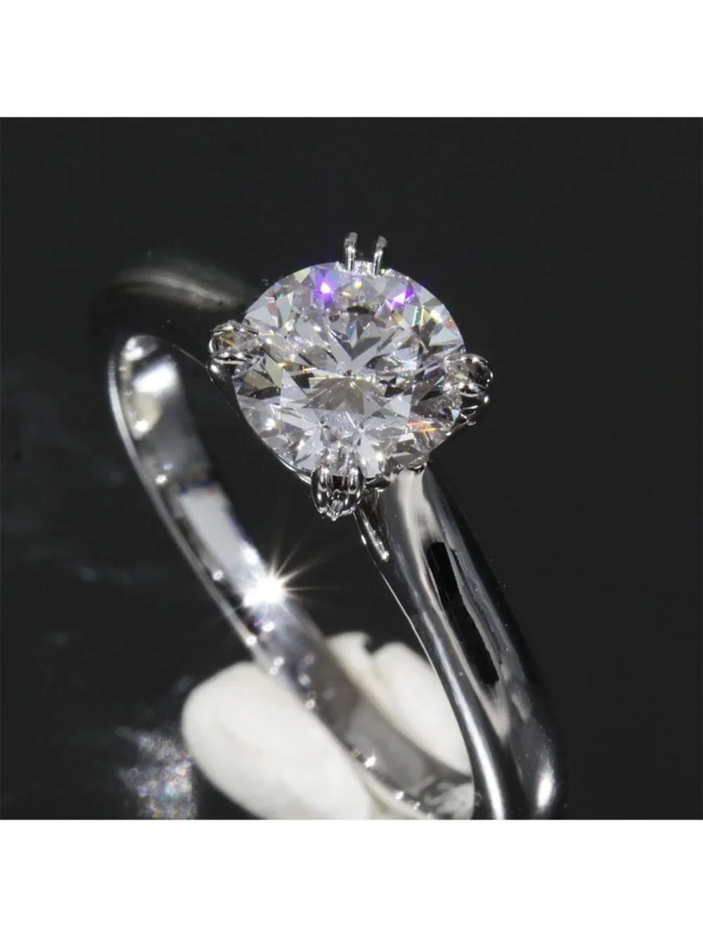 Harry Winston Diamond Solitaire Ring Platinum Box Gia Included